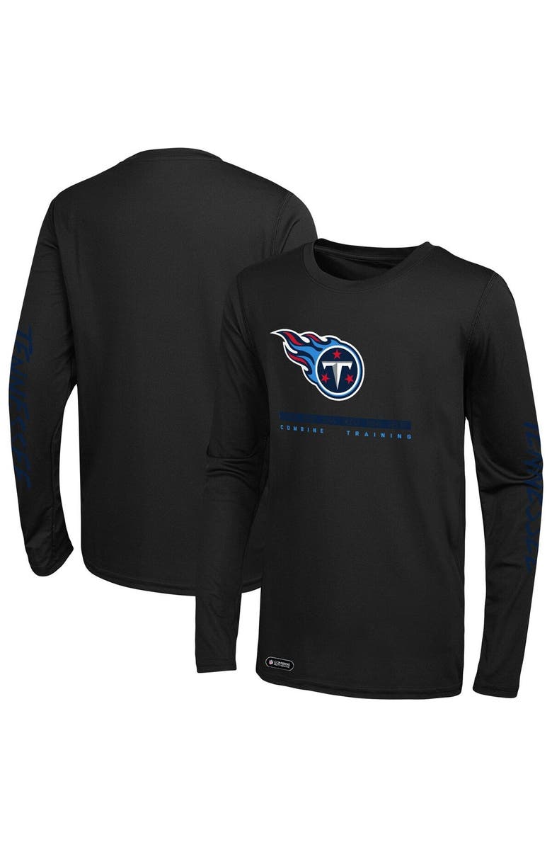 Outerstuff Men's Black Tennessee Titans Agility Long Sleeve T-Shirt, Main, color, Black