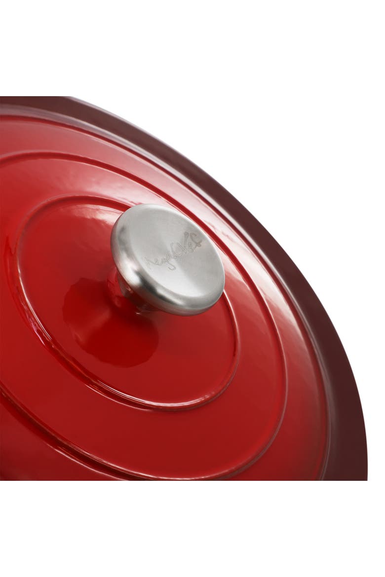 2.7 Quart Round Enameled Cast Iron Casserole, Alternate, color, Red
