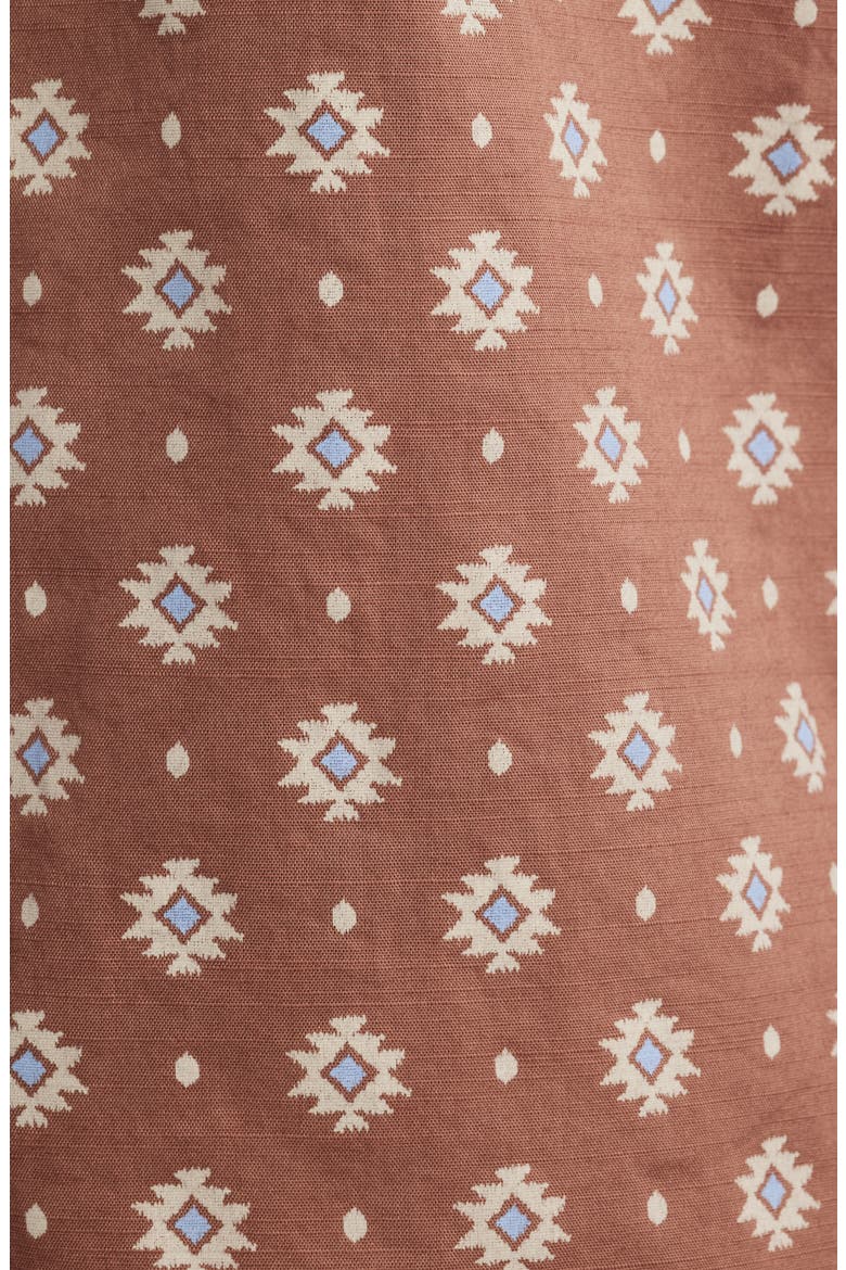 Shoreline National Park Print Short Sleeve Cotton Button-Up Shirt, Alternate, color, GEO RED BROWN