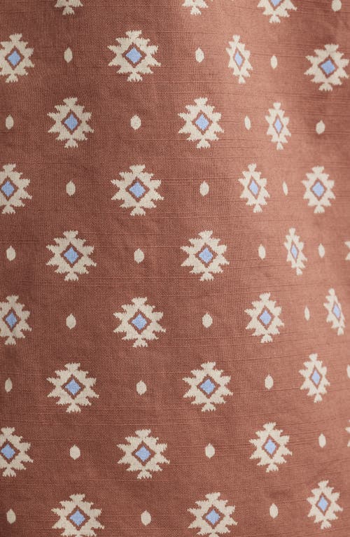 Pendleton Shoreline National Park Print Short Sleeve Cotton Button-up Shirt In Geo Red Brown