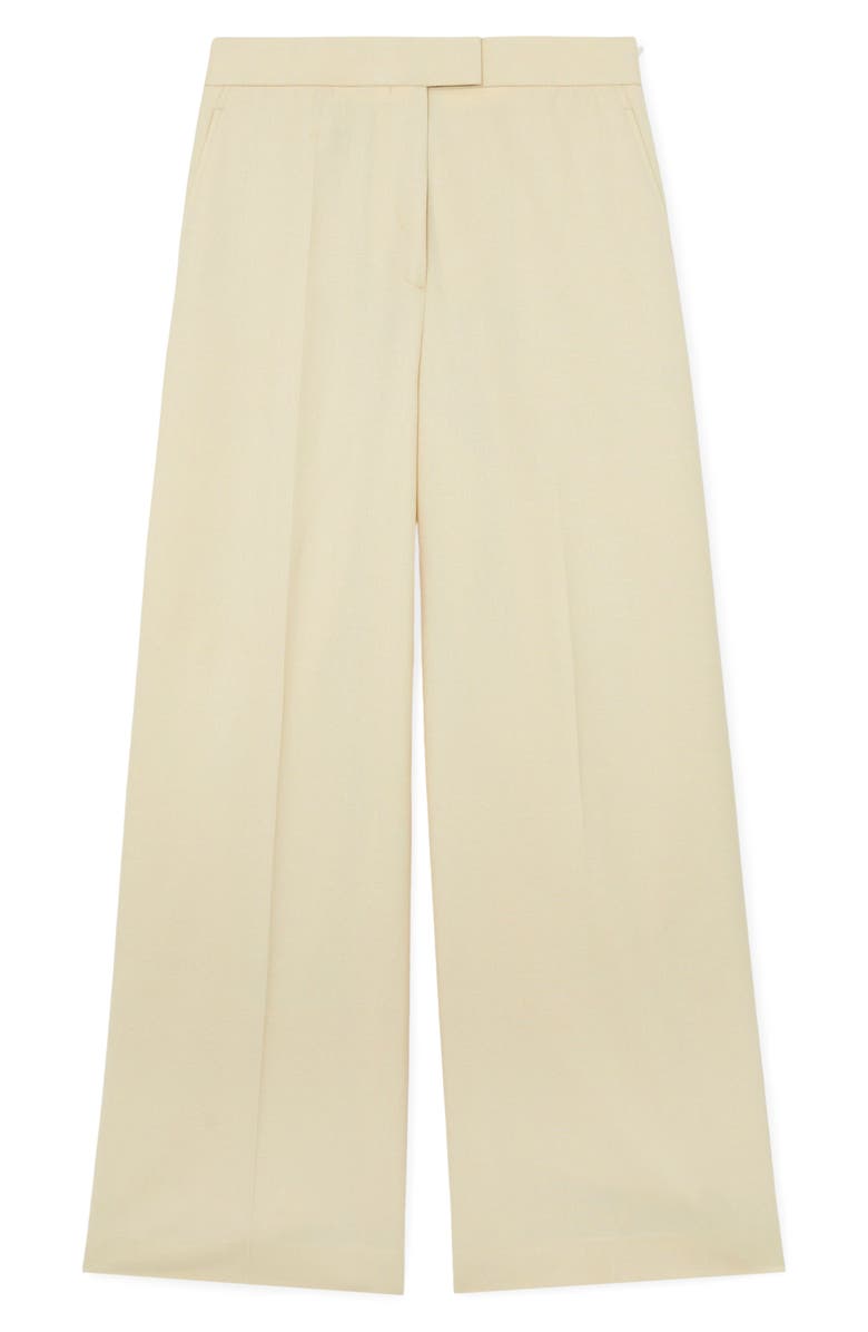Reiss Anya Wide Leg Silk & Wool Pants, Alternate, color, Cream