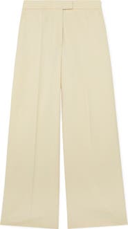 Reiss Anya Wide Leg Silk & Wool Pants