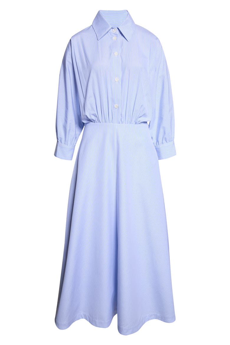 Eleanor Stripe Cotton Poplin Shirtdress, Alternate, color, CORNFLOWER STRIPE