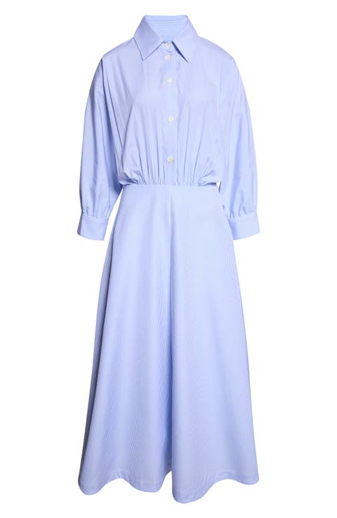 Eleanor Stripe Cotton Poplin Shirtdress