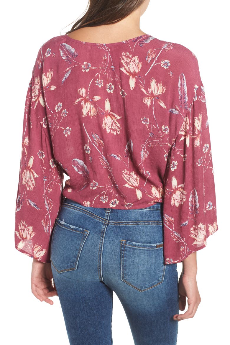 Sometimes Yours Knot Front Top, Alternate, color, VINTAGE PLUM