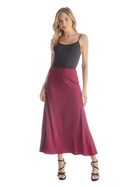 Elastic Waist Maxi Skirt