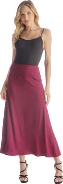 24seven Comfort Apparel Elastic Waist Maxi Skirt