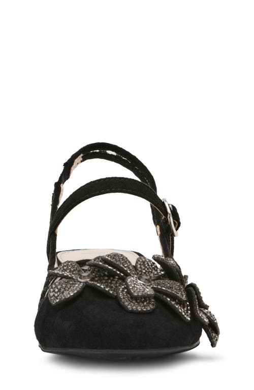 Betsey Johnson Little And Big Girls Sofya Mesh Flats With Flowers In Black