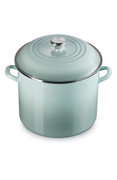 16-Quart Enameled Stainless Steel Stock Pot
