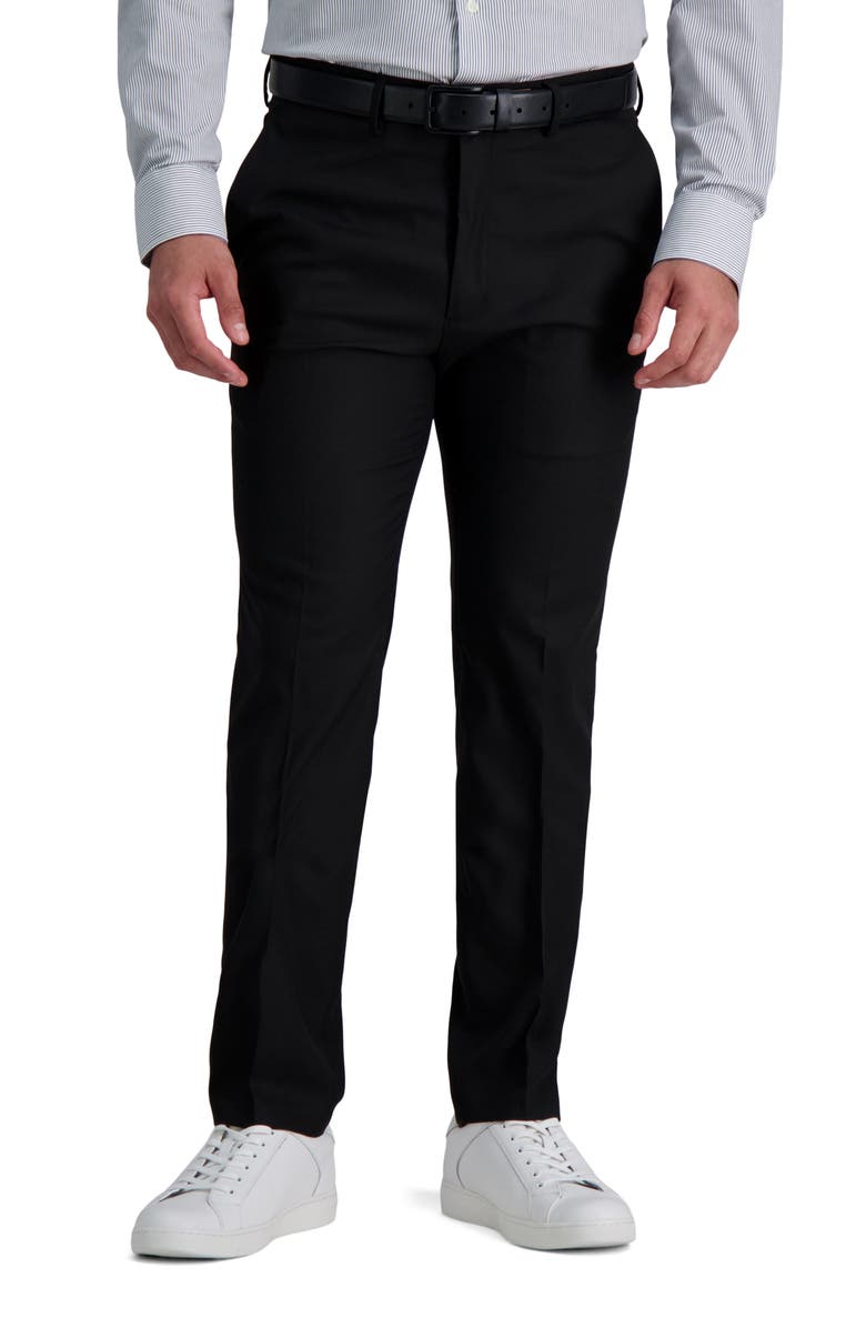 Kenneth Cole Reaction Sharkskin Slim Fit Stretch Dress Pant, Main, color, Black