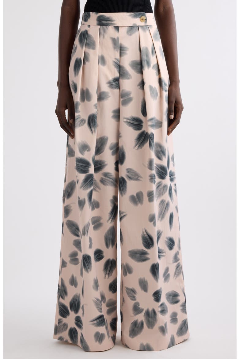 Pamplona Floral Pleated Wide Leg Pants, Main, color, BLUSH