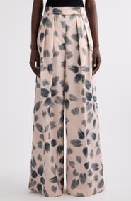 Dries Van Noten Pamplona Floral Pleated Wide Leg Pants