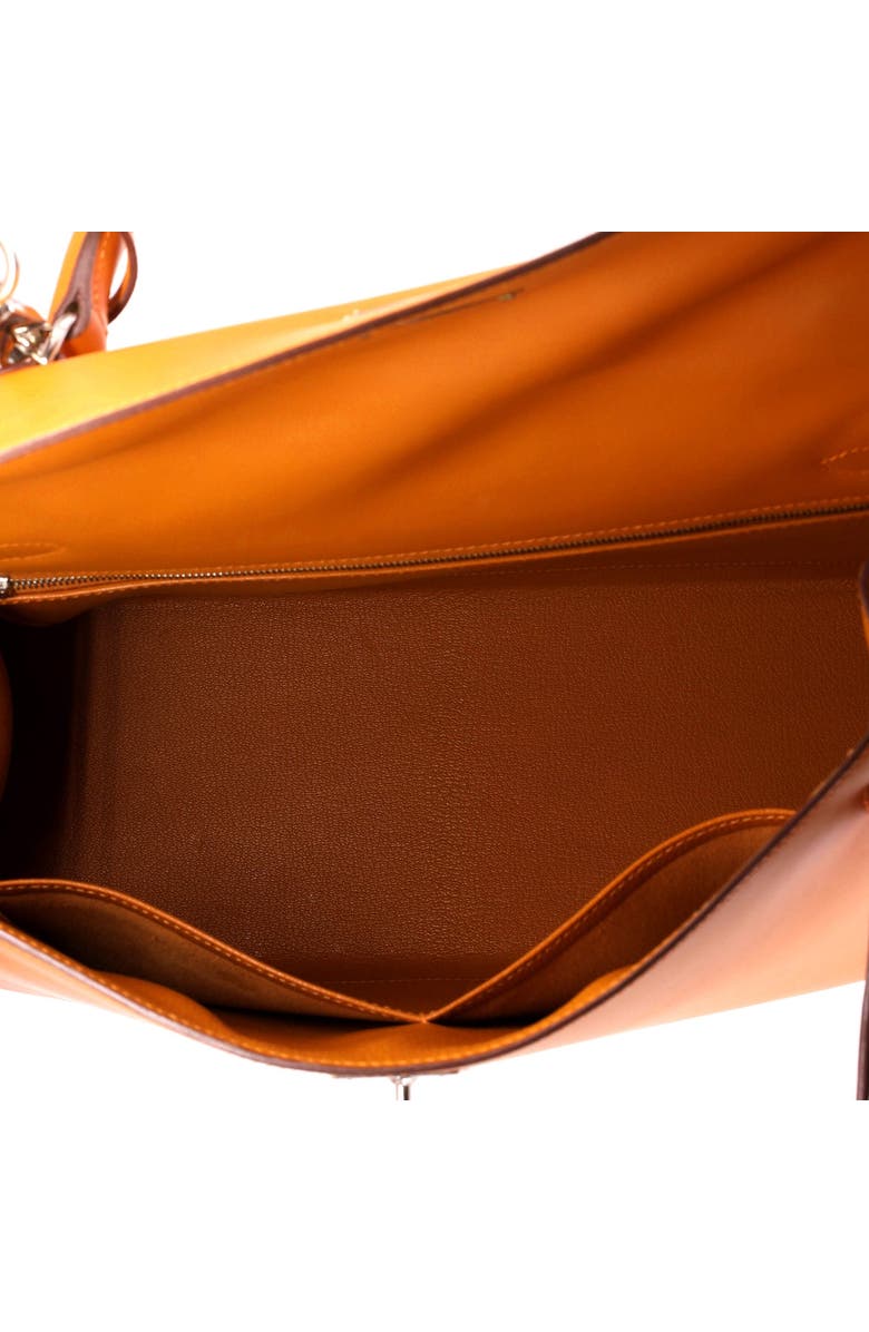 Pre-Owned Hermes Kelly Handbag Orange Box Calf with Palladium Hardware 32, Alternate, color, Orange H