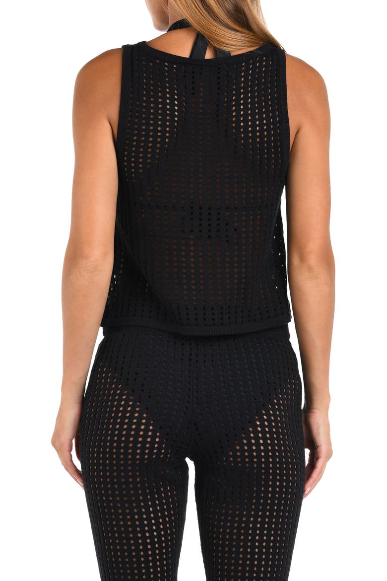 Resort Crochet Cover-Up Tank, Alternate, color, BLACK