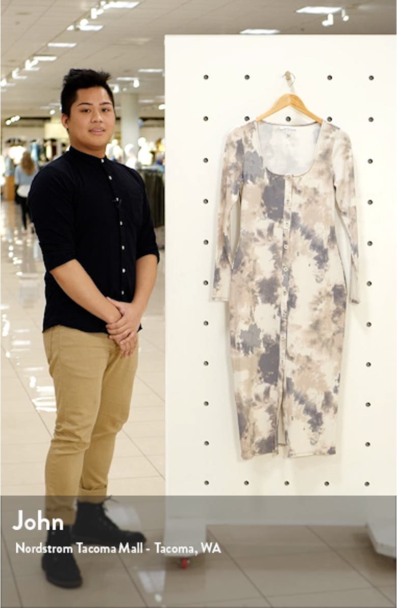 Square Neck Long Sleeve Midi Dress, sales video thumbnail