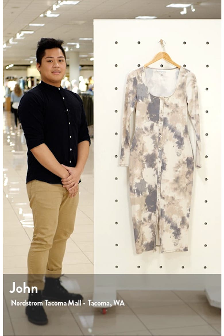 Square Neck Long Sleeve Midi Dress video