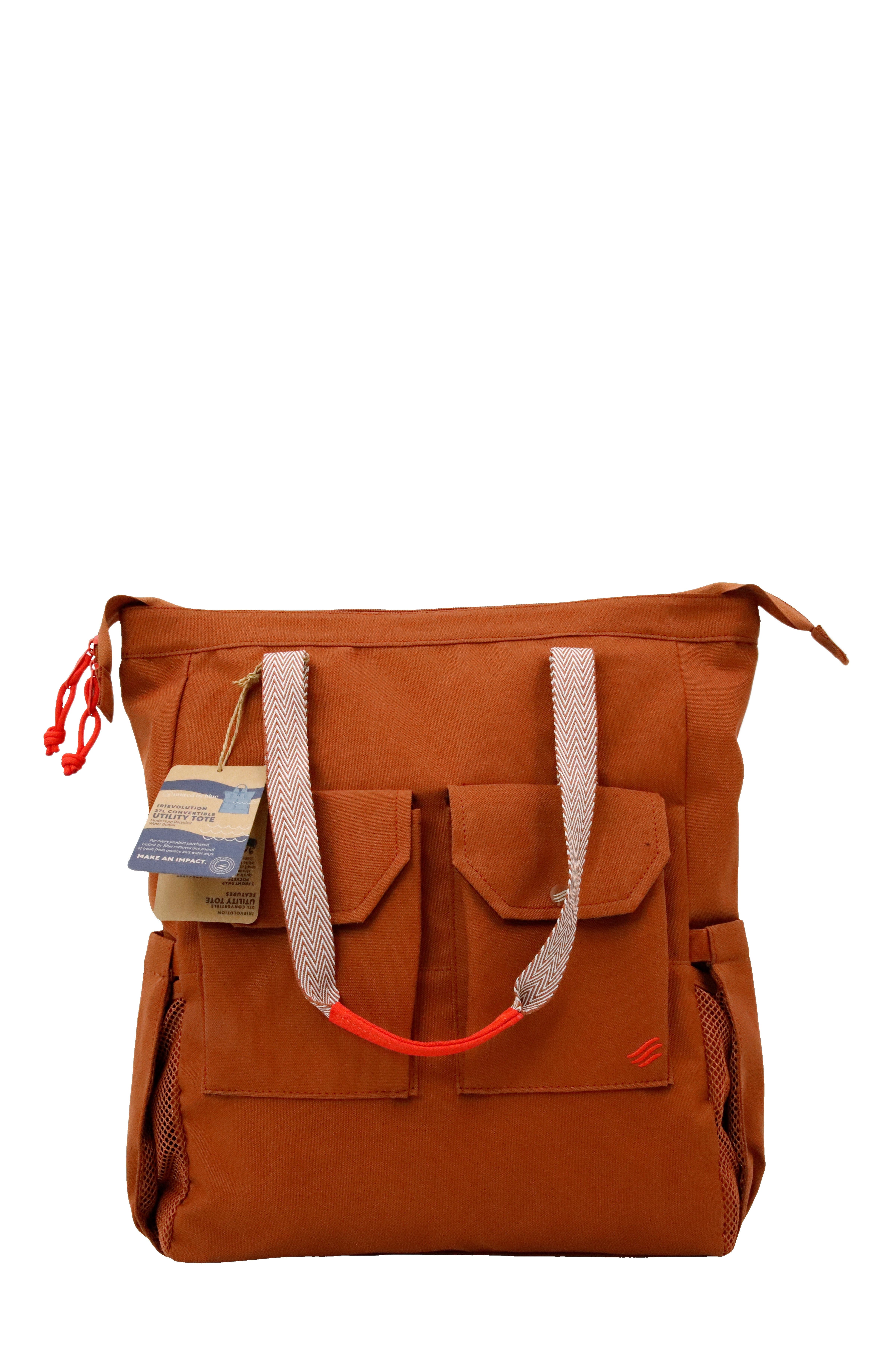 United By Blue (R)evolution Utility Convertible Tote, Main, color, Medium Brown
