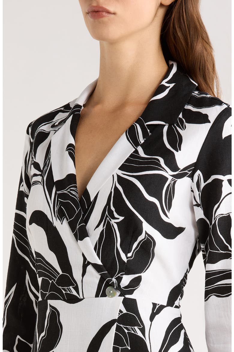 Floral Faux Wrap Maxi Dress, Alternate, color, RICH BLACK