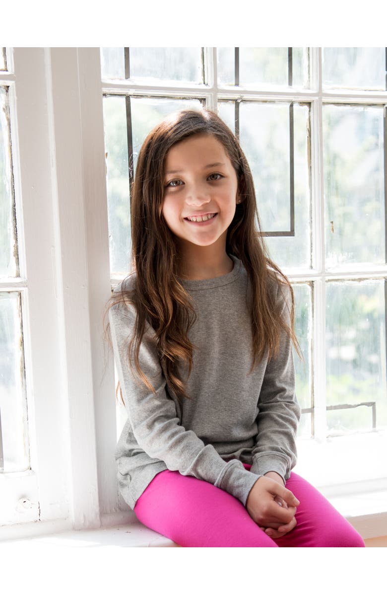 Leveret Kids Long Sleeve T-Shirt, 100% Cotton, Solid Colors, Alternate, color, Light Gray