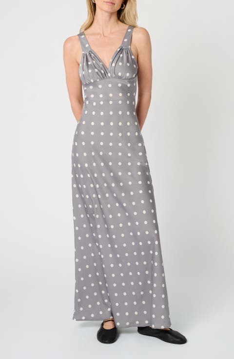 Ruched Cup Slip Maxi Dress