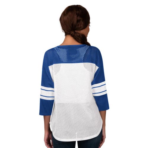 G-iii 4her By Carl Banks Royal Buffalo Bills First Team 3/4-sleeve Mesh T-shirt In Blue