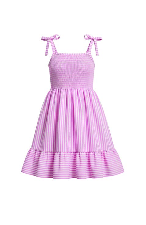 Candy Stripe Smocked Midi Dress (Toddler, Little Kid & Big Kid)
