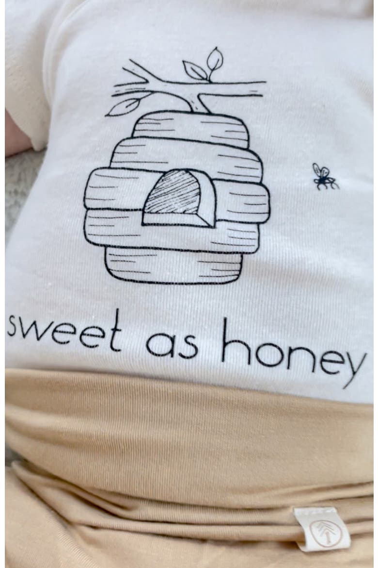Sweet as Honey Organic Baby Bodysuit, Alternate, color, Natural