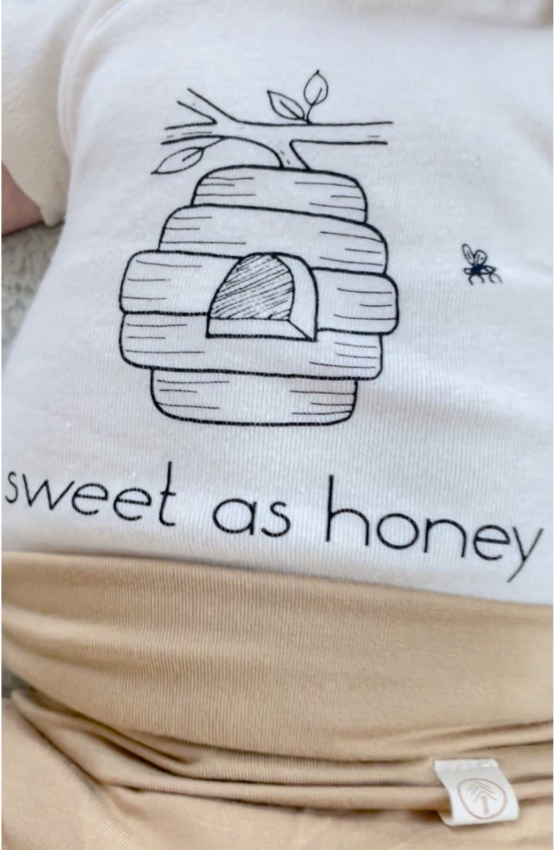 Tenth & Pine Sweet as Honey Organic Baby Bodysuit, Alternate, color, Natural