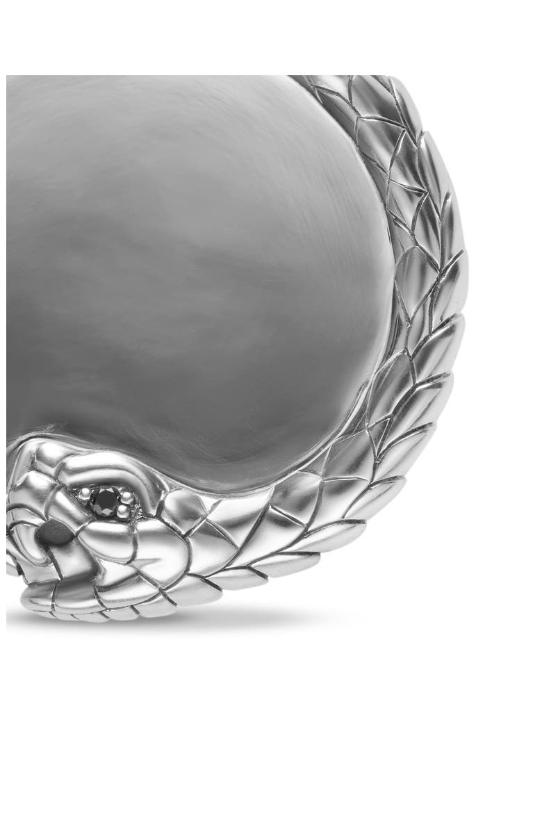 Ouroboros Amulet with Black Diamonds, Alternate, color, STERLING SILVER