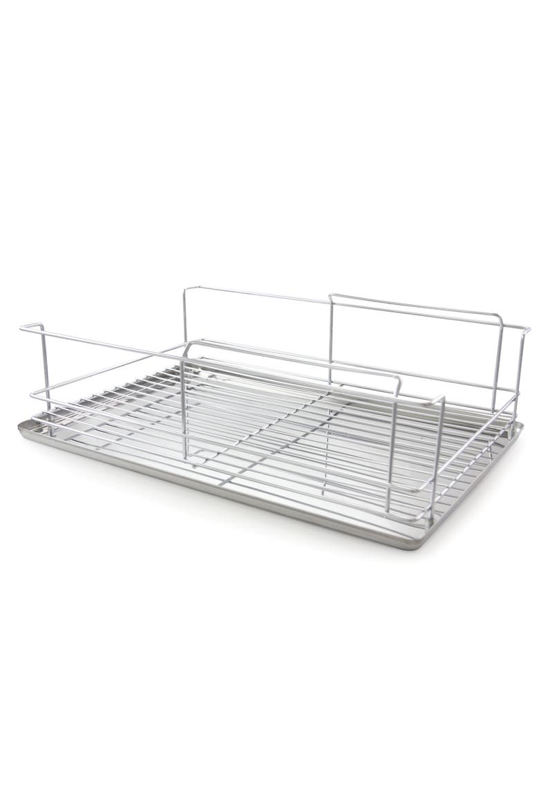 4 Piece 18.5" Dish Drying Rack Set, Alternate, color, Silver