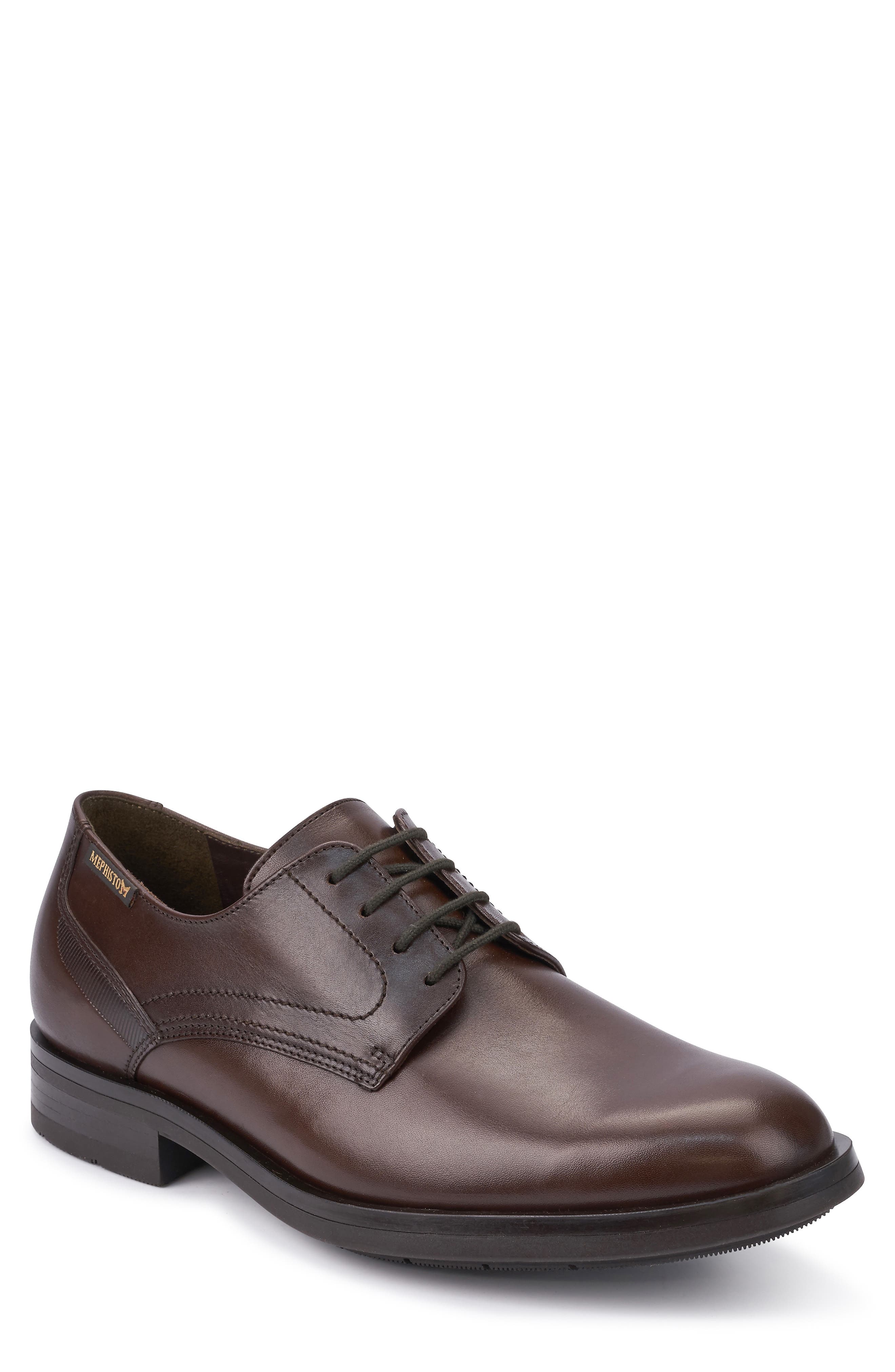 Smith Plain Toe Derby, Main, color, DARK BROWN LEATHER