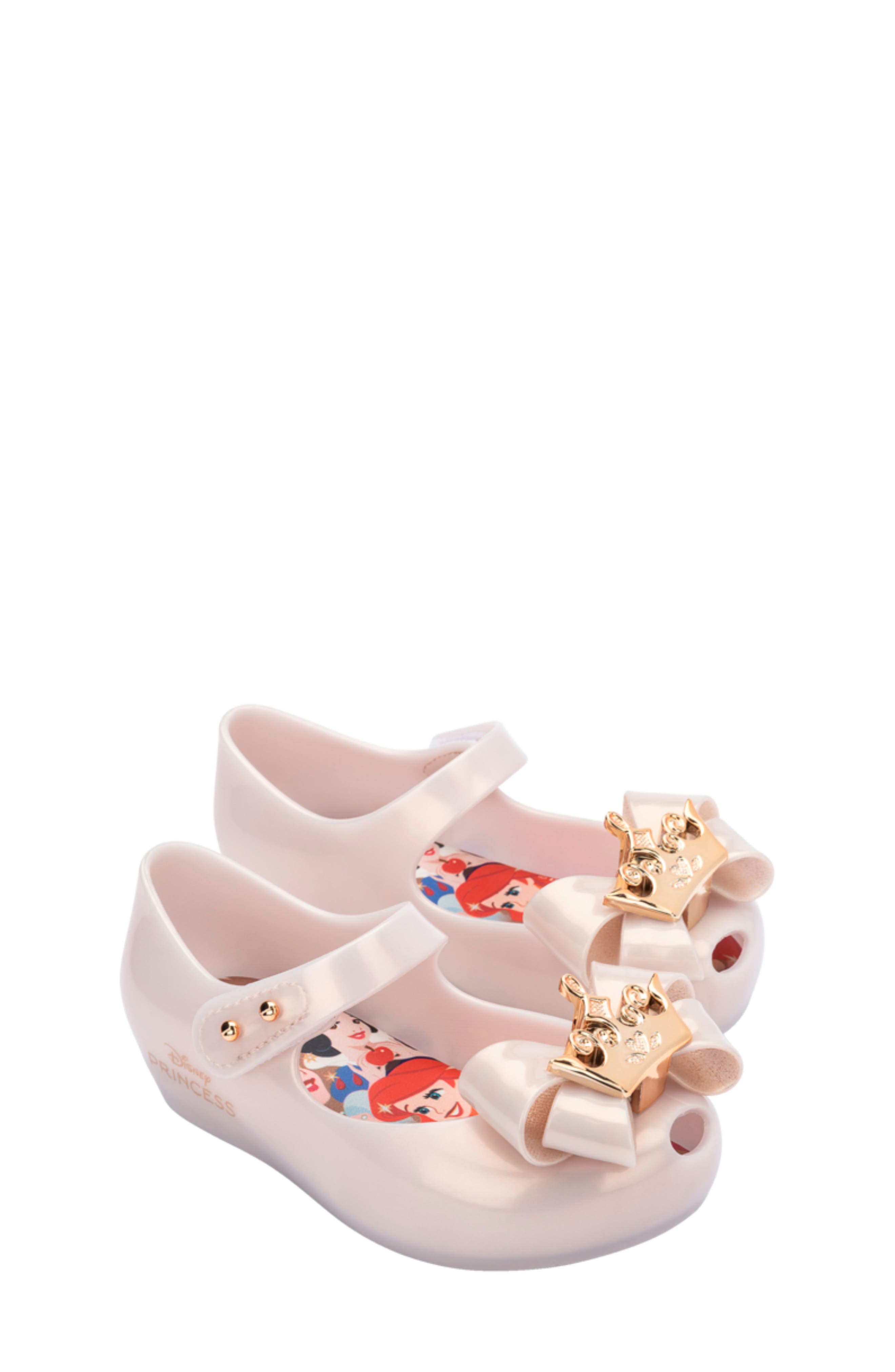 Mini Melissa Kids
 Disney Princess Mary Jane Flat, Main, color, Metallic Beige