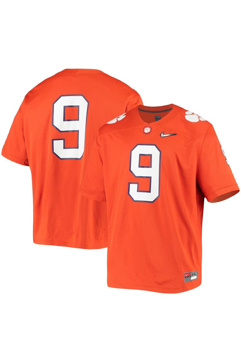 Men's Nike #9 Orange Clemson Tigers Game Jersey, Alternate, color, Orange