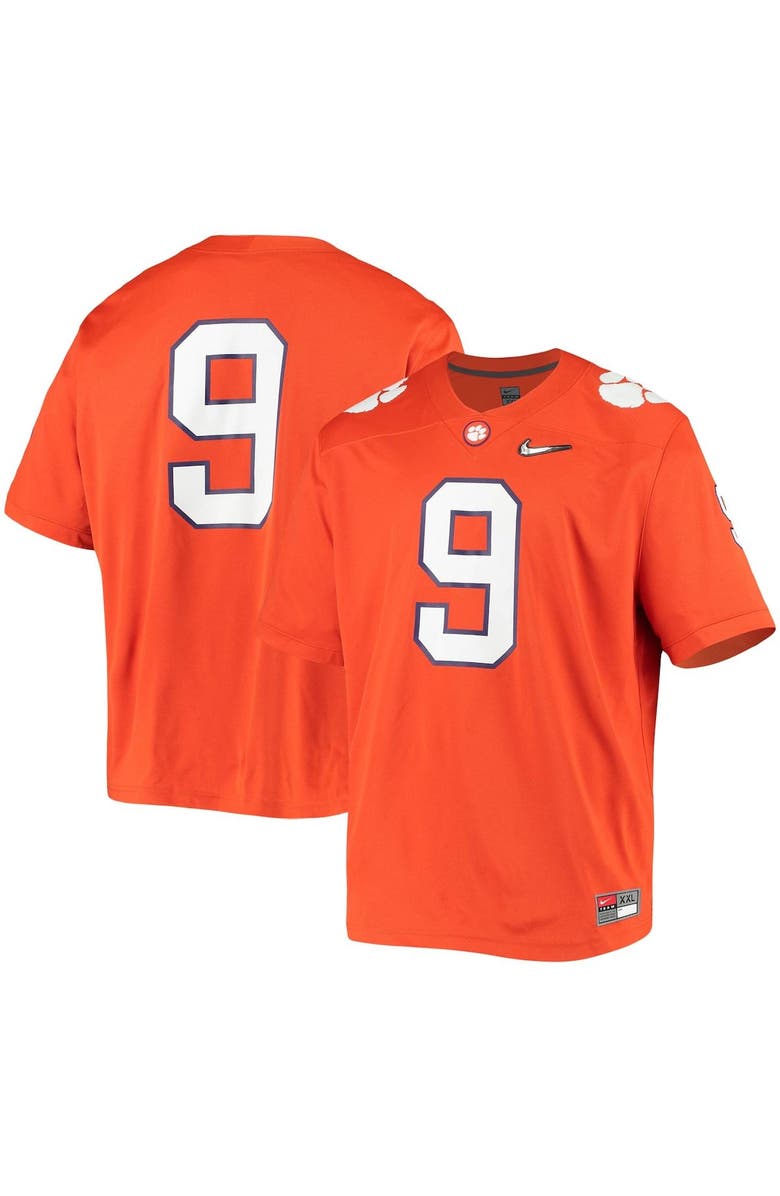 Nike Men's Nike #9 Orange Clemson Tigers Game Jersey, Alternate, color,
