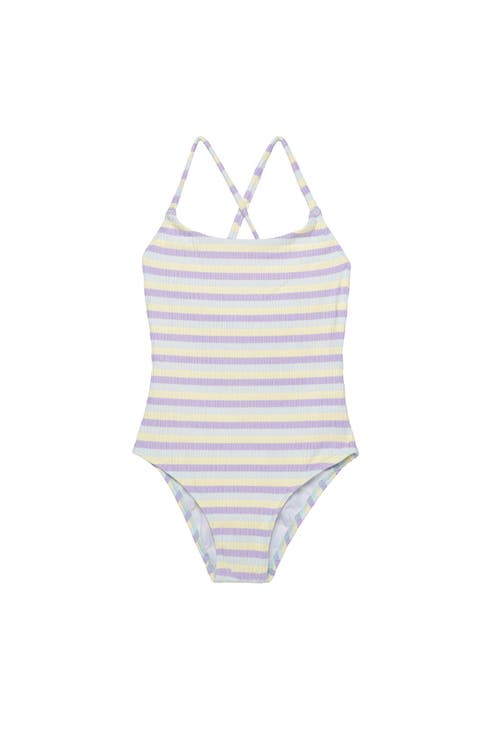 Lollipop Textured Criss Cross Back Adjustable One Piece