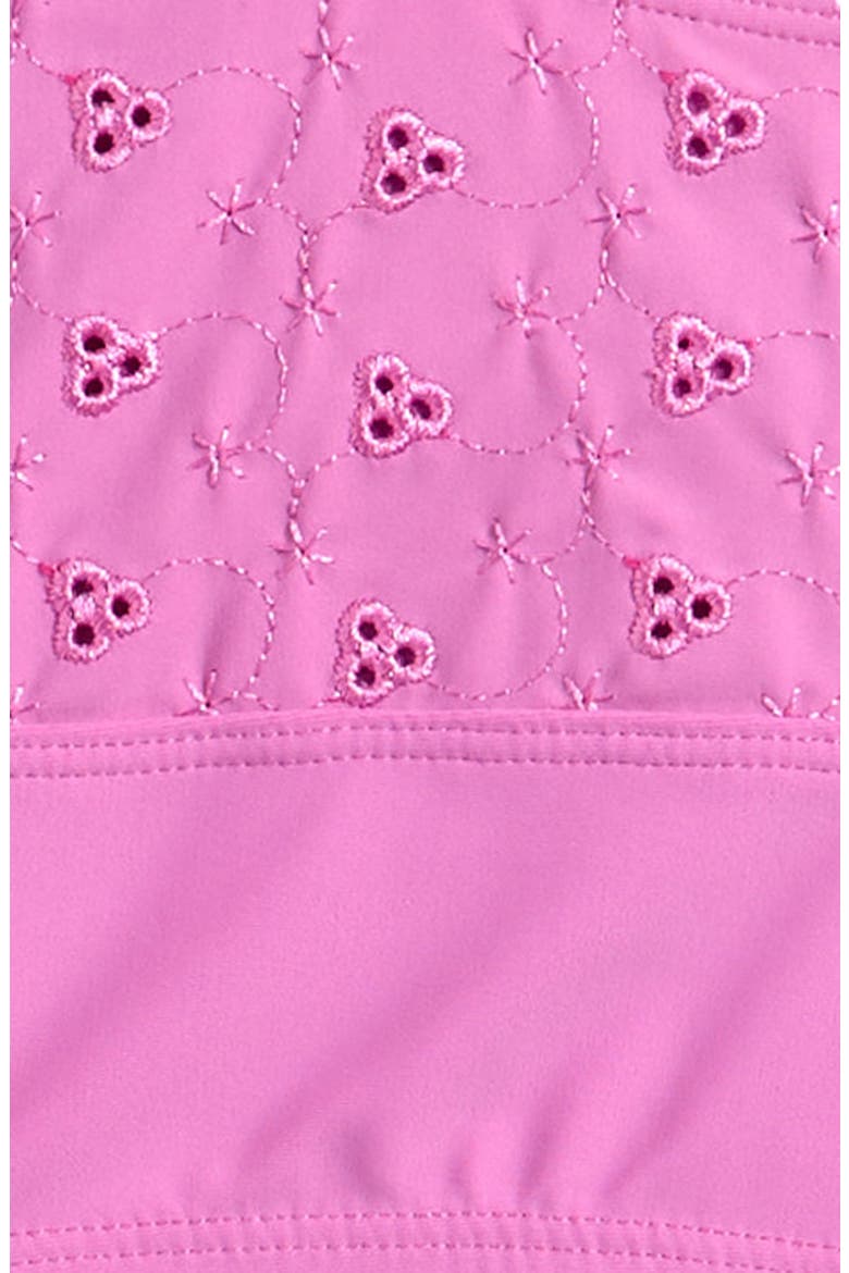Kids' Shirred Two-Piece Swimsuit, Alternate, color, ROSEBUD