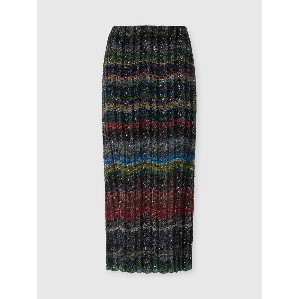 Missoni Long Pencil Skirt With Wave Pattern In Multi