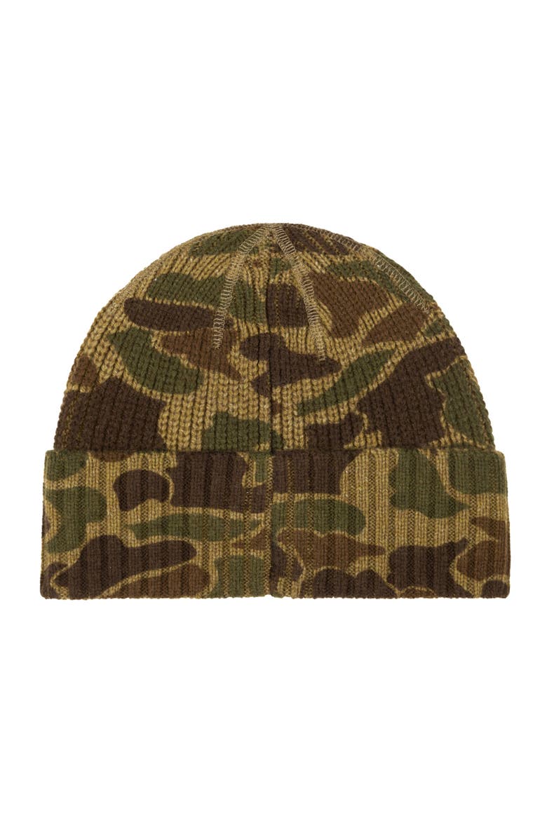Printed Camo Beanie, Alternate, color, Khaki Camo