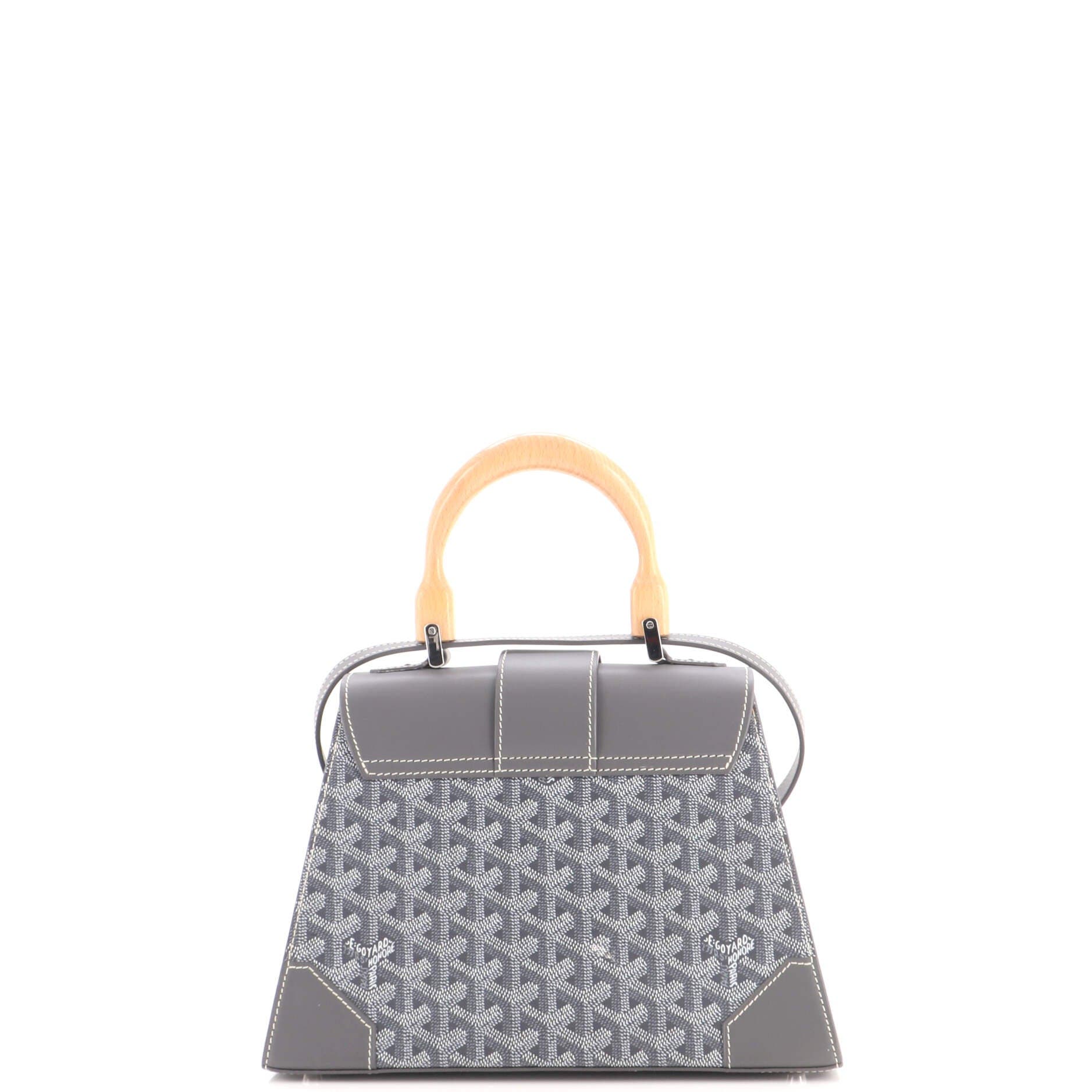 Saigon Top Handle Bag Coated Canvas with Leather PM, Alternate, color, Grey