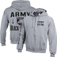 Champion Men's Champion Heather Gray Army Black Knights Varsity Powerblend Full-Zip Fleece Hoodie