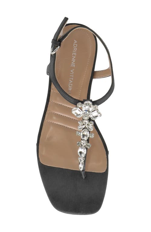 Adrienne Vittadini Pian Rhinestone Sandal In Black Sm