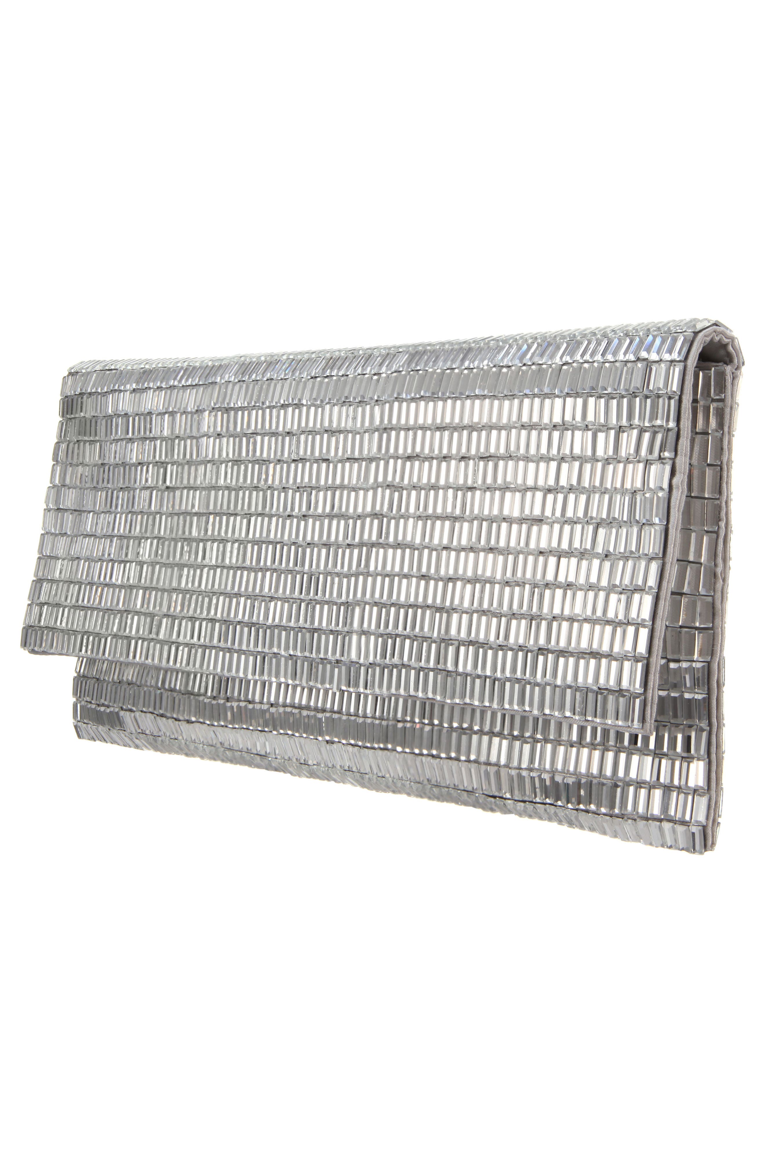 Nina Crystal Foldover Clutch, Alternate, color, 