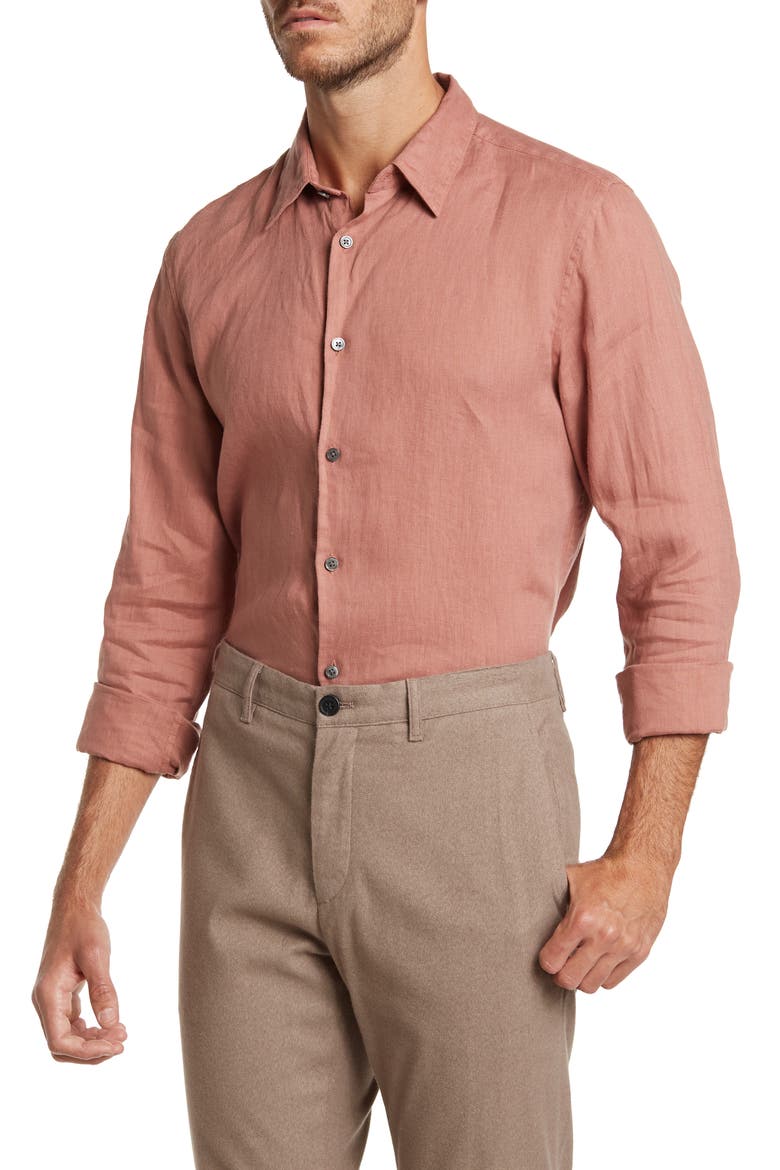 Irving Linen Shirt, Main, color, BURLWOOD