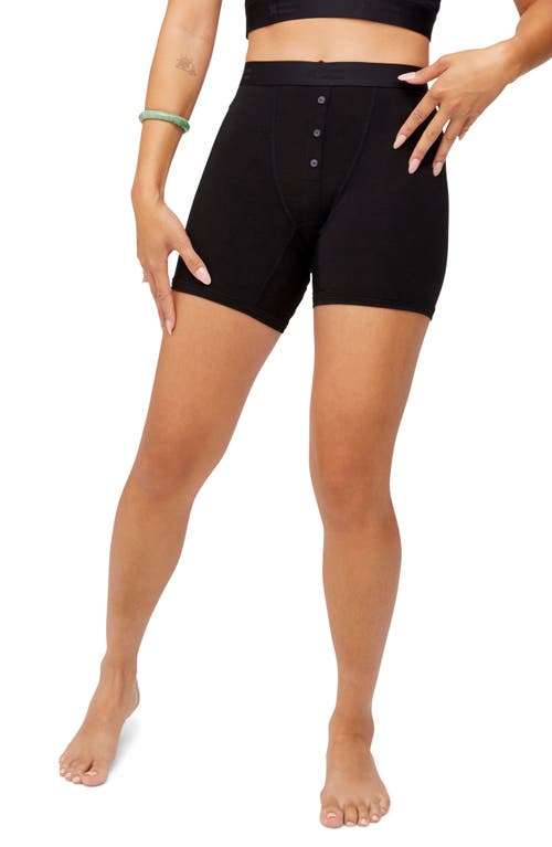 TomboyX 6-Inch Stretch Cotton Boxer Briefs in X Black 