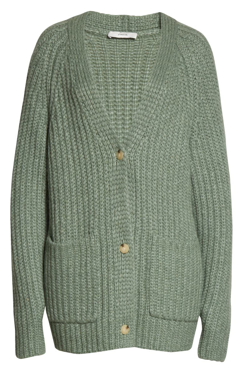 Vince Rib Alpaca & Wool Cardigan, Alternate, color, 