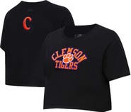 PRO STANDARD Women's Pro Standard Black Clemson Tigers Classic Three-Hit Boxy Cropped T-Shirt