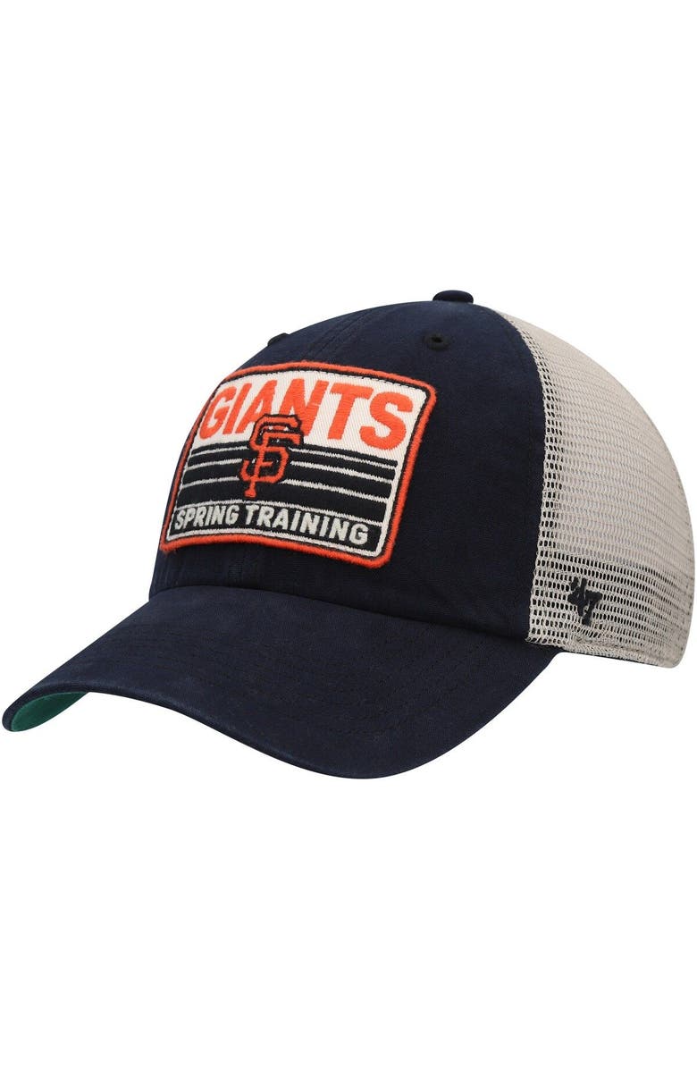 '47 Men's '47 Black/Tan San Francisco Giants Four Stroke Clean Up Trucker Snapback Hat, Main, color, Black