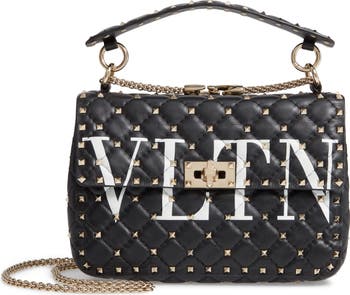 Valentino Garavani VLTN Logo Candystud Lambskin Top Handle Satchel