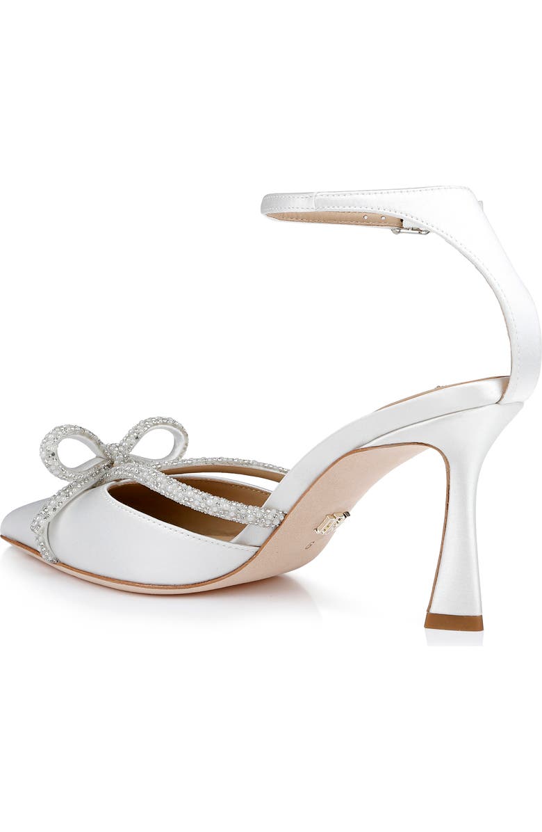 Badgley Mischka Collection Ann Ankle Strap Pointed Toe Pump, Alternate, color, White Satin