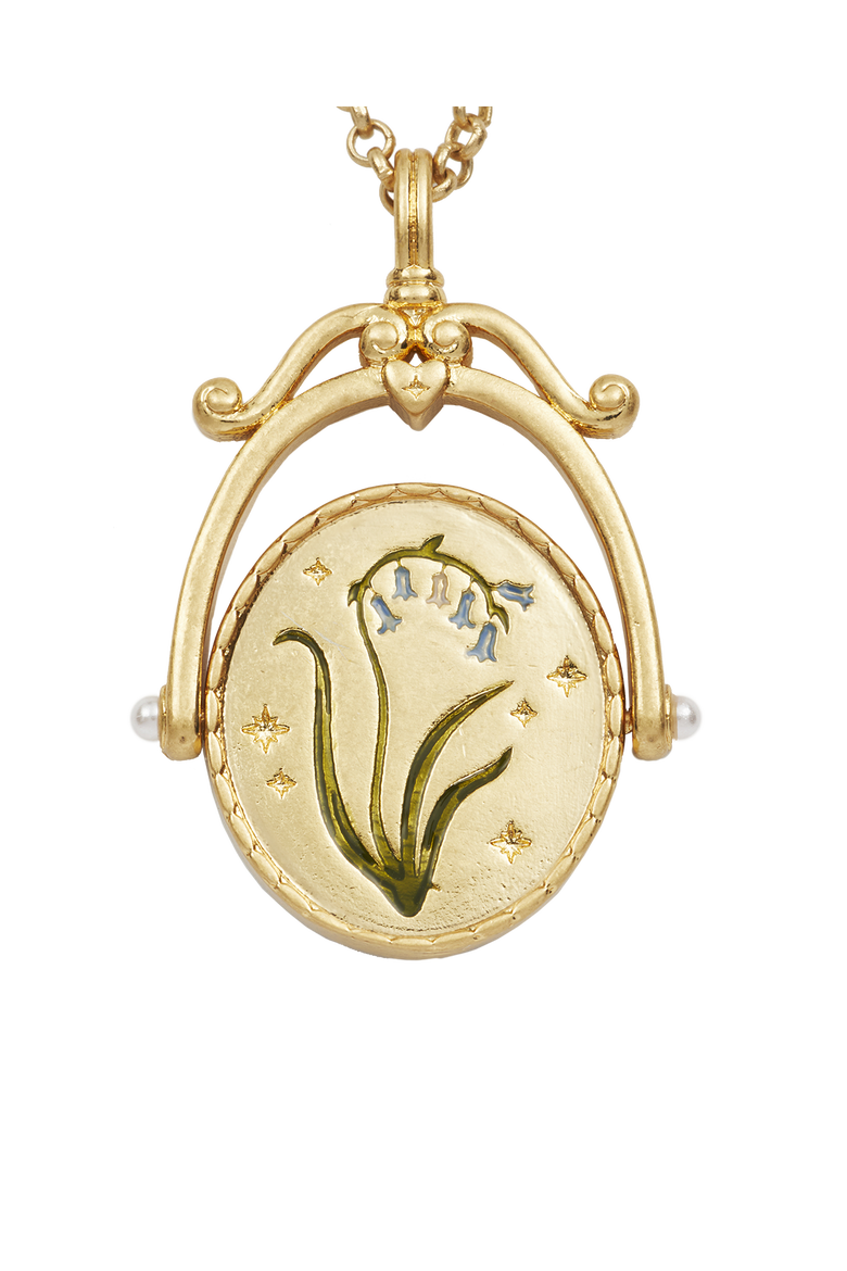 B Initial Bluebell Gold Spinner Chain Necklace, Alternate, color, Gold